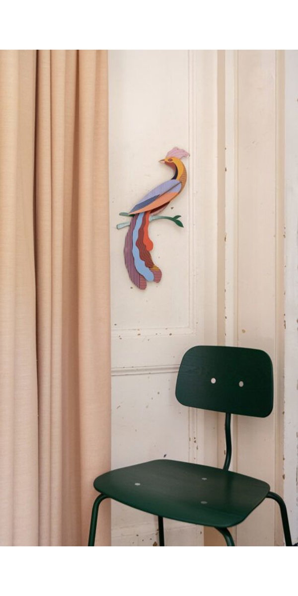 Wanddeko Papier 'Exotischer Vogel'