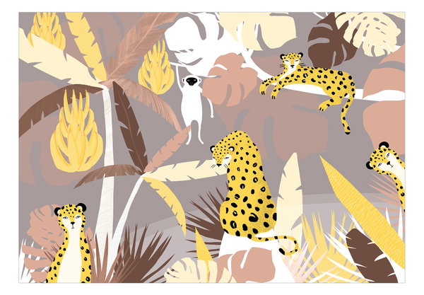 Selbstklebende Tapete 'Cheetahs in the Jungle - Third Variant'