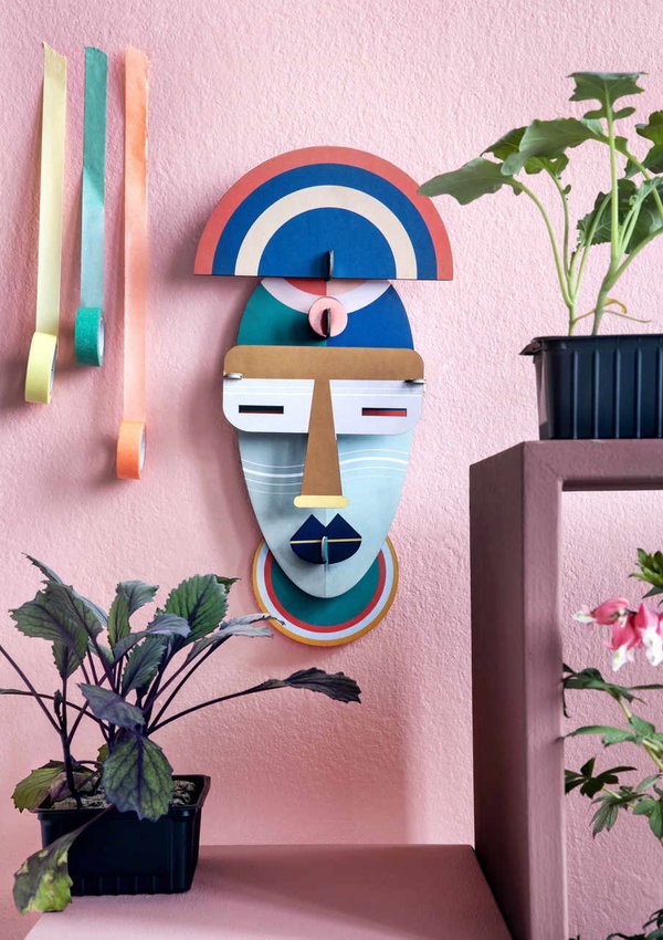 Wanddeko Papier 'Regenbogenmaske'
