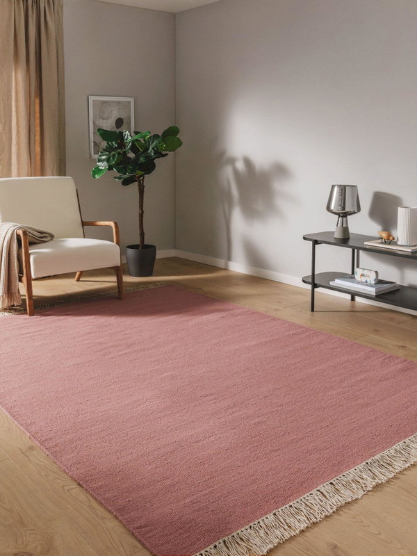 Design Wollteppich Liv Rosa