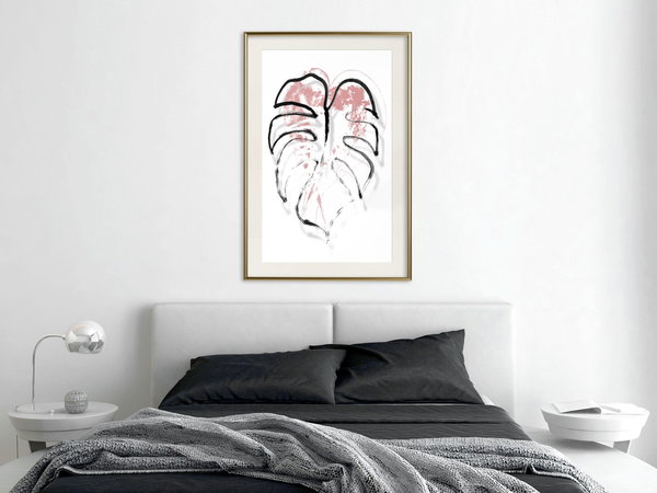 Poster 'Black Leaf Outline'
