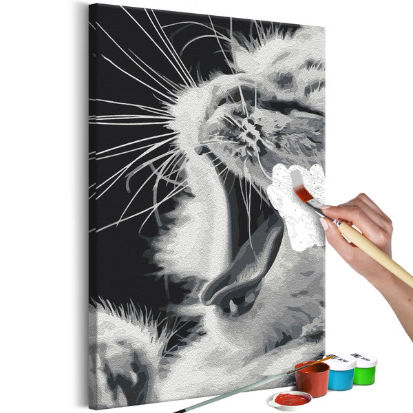 Painting by numbers adults 'Yawning Kitten'