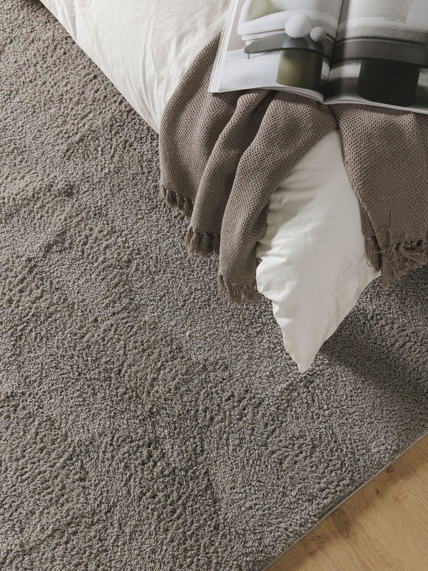 Design Hochflorteppich Soda Grau