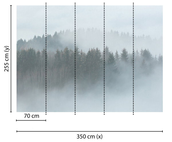 Tapete 'Misty Forest' 350x255cm
