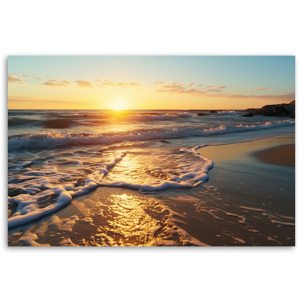Kunstdruck auf Leinwand 'Sunset on Waves'