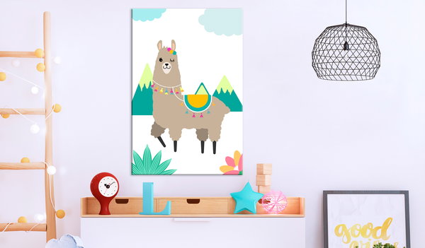 Kunstdruck auf Leinwand 'Unusual Lama'