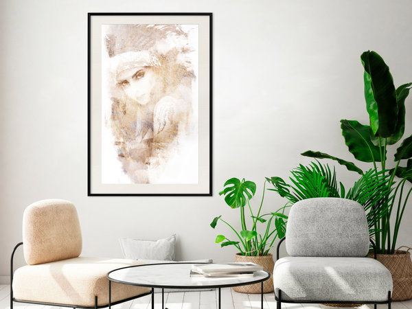 Poster 'Mysterious Look (Beige)'