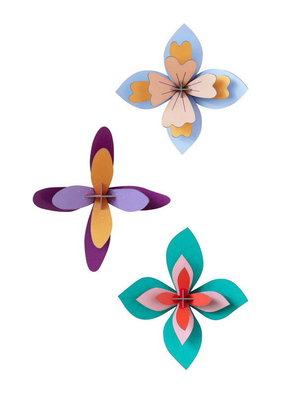3D Wandobject gemaakt van karton '3D Flower Designs'