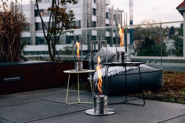Order höfats 'SPIN 1200 Tabletop fireplace silver' | KUNSTLOFT