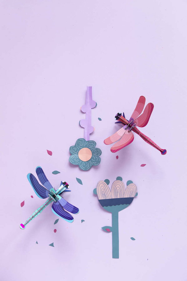 Wanddeko Papier 'Rubinlibelle'