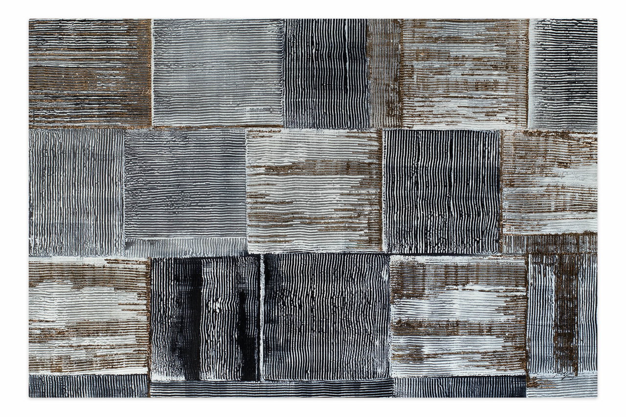 Olieverf schilderijen 'Opalescent Pattern' | Handgeschilderd unicum 180x120cm komt in de ruimte goed tot zijn recht.