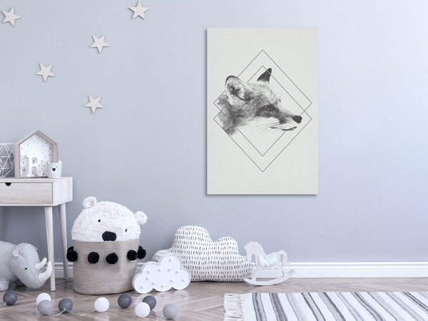 Kunstdruck auf Leinwand 'Clever Fox Vertical'