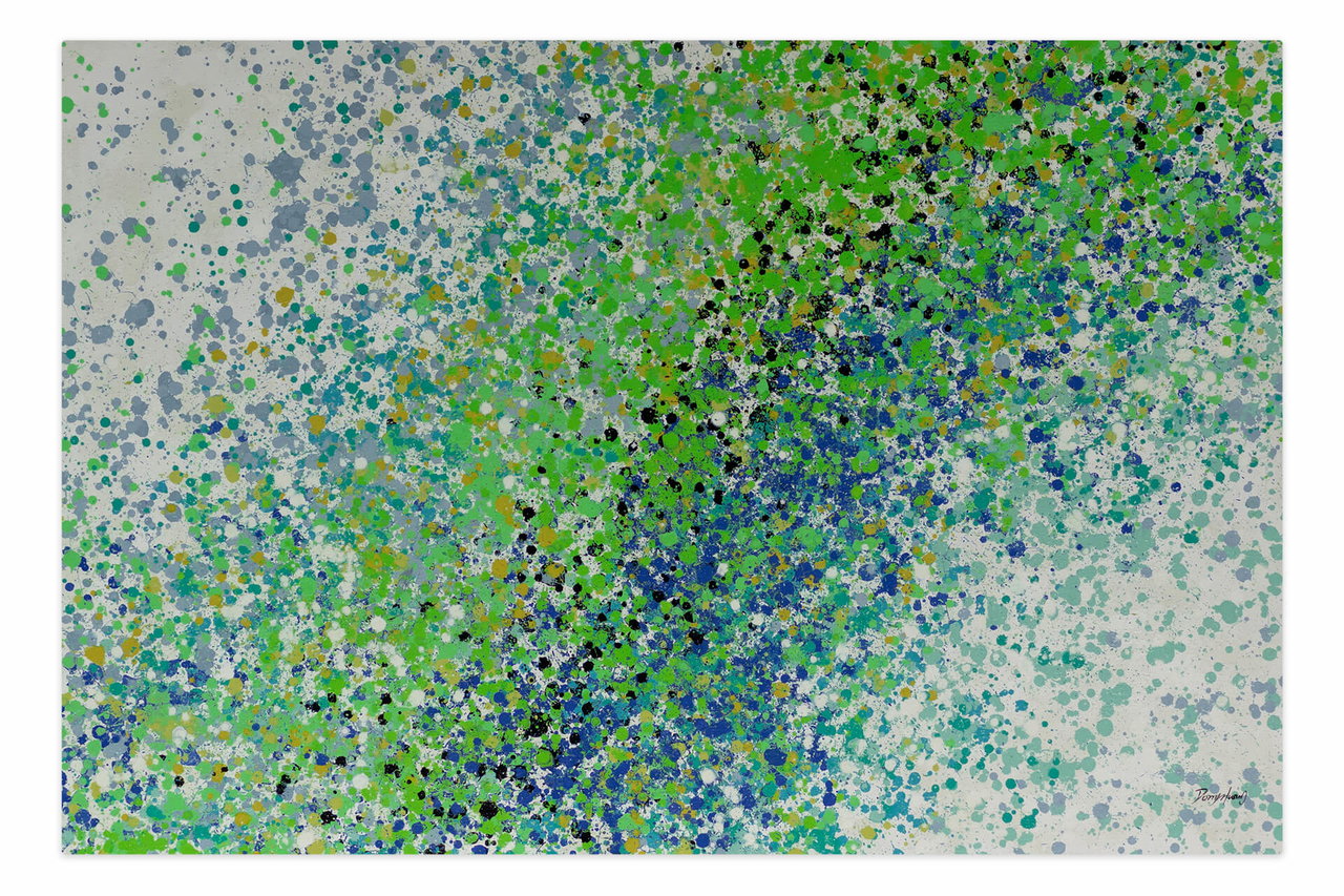 XXL Olieverf schilderijen 'A Symphony in Green' | Handgeschilderd unicum in de ruimte.