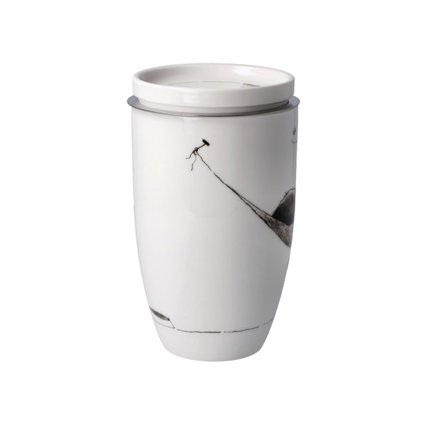 Goebel Teetasse mit Sieb und Deckel 'Mittagspause'