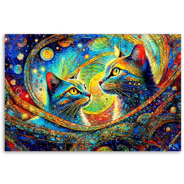 Kunstdruck auf Leinwand 'Mystical Feline in the Glow 4'
