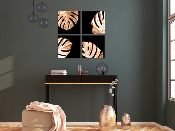 Kunstdruck auf Leinwand 'Golden Monsters (4-teilig)'