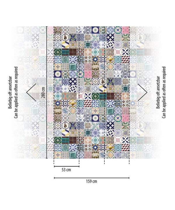 Tapete 'Vintage Scroll' 159x280cm