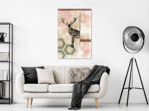 Kunstdruck auf Leinwand 'Lost Deer Vertical'