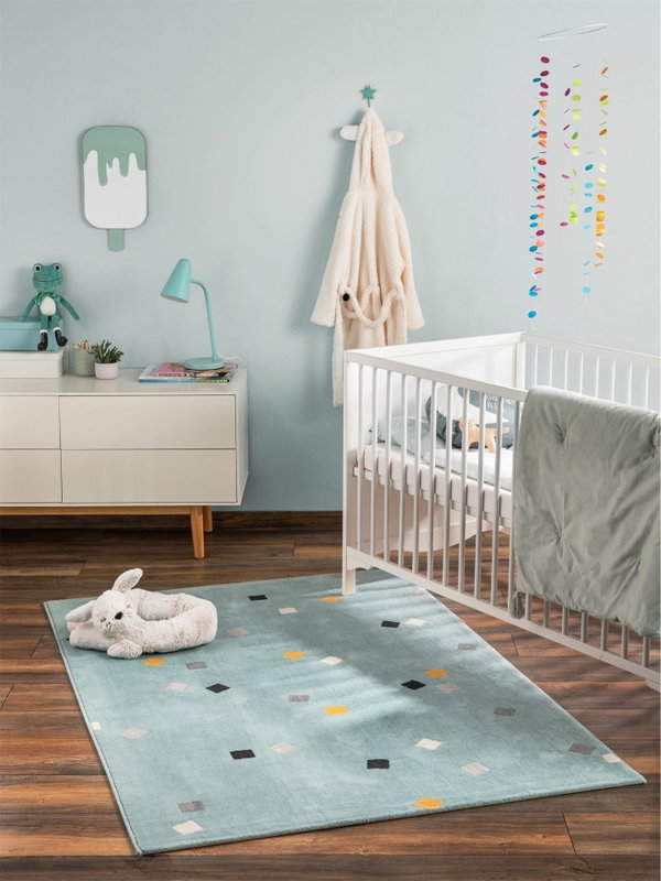 Design Kinderteppich Juno Türkis I