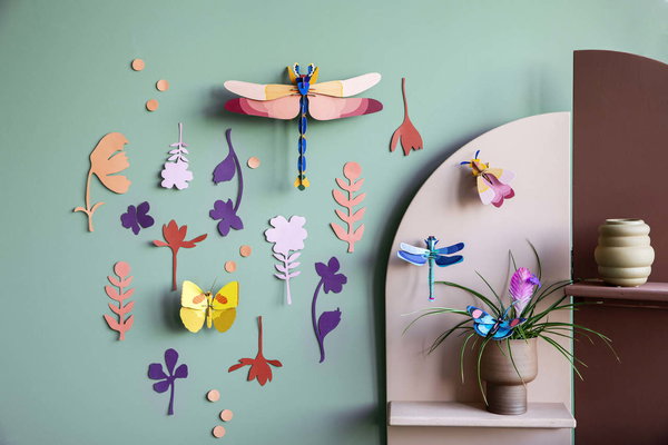 Wanddeko Papier 'Libellen-Set'