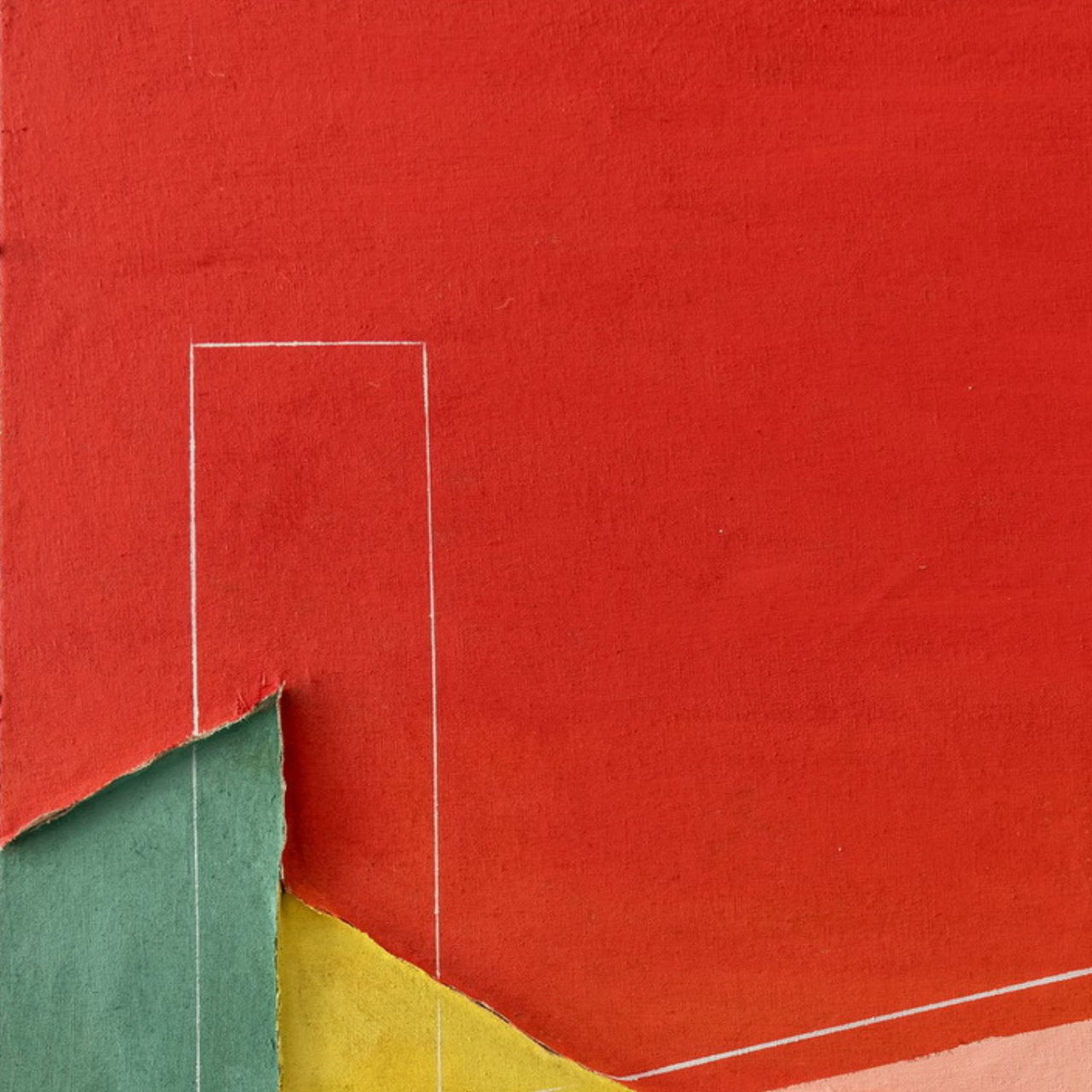 Handgeschilderd schilderij 'Crimson Horizon' | incl. certificaat van echtheid in de ruimte.