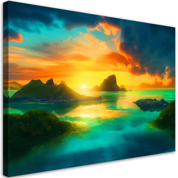 Kunstdruck auf Leinwand 'Radiant Ocean Sunset 2'