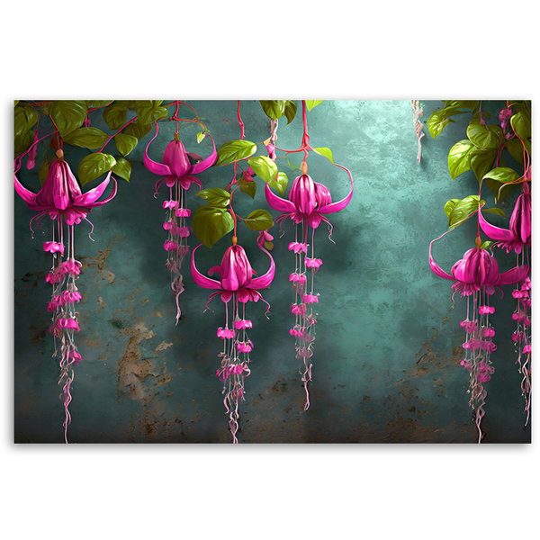 Kunstdruck auf Leinwand 'Hanging Purple Flowers 3'