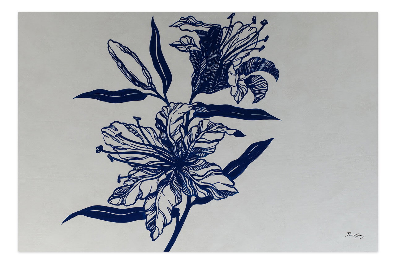 Olieverf schilderijen 'Blooming Excellence' | Handgeschilderd unicum 180x120cm komt in de ruimte goed tot zijn recht.
