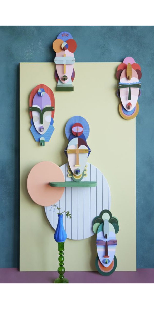 Wanddeko Papier 'Abstraktes Gesicht'
