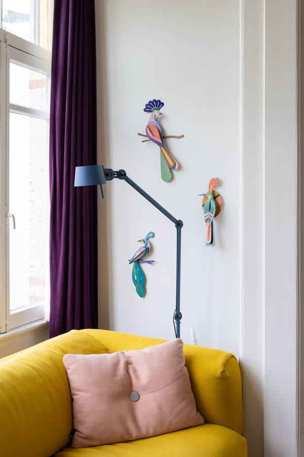 Wanddeko Papier 'Leuchtender Vogel'