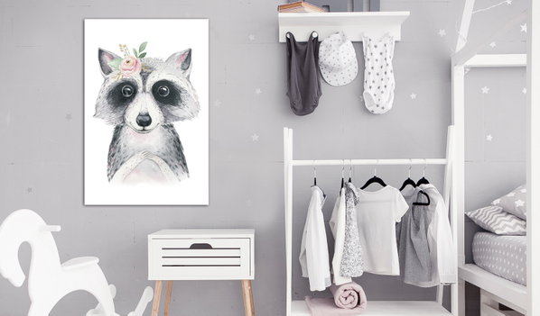 Art print on canvas 'Little Raccoon Vertical'