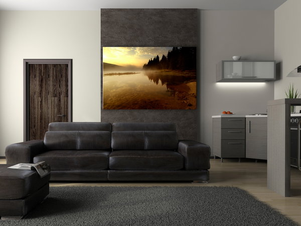 Kunstdruck auf Leinwand 'Autumn Evening Wide'