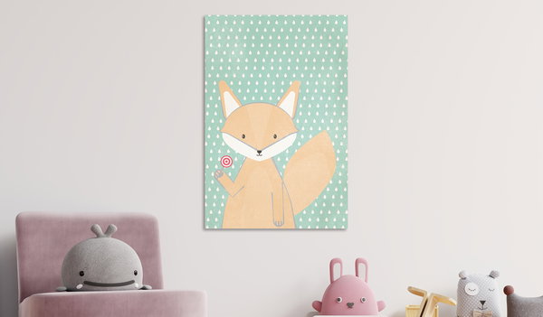 Kunstdruck auf Leinwand 'Little Fox Vertical'