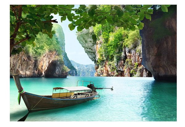 Self-adhesive wallpaper 'Paradise Boat Trip'