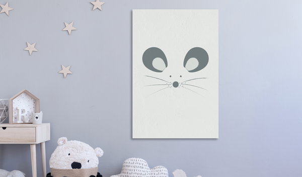 Kunstdruck auf Leinwand 'Curious Mouse Vertical'