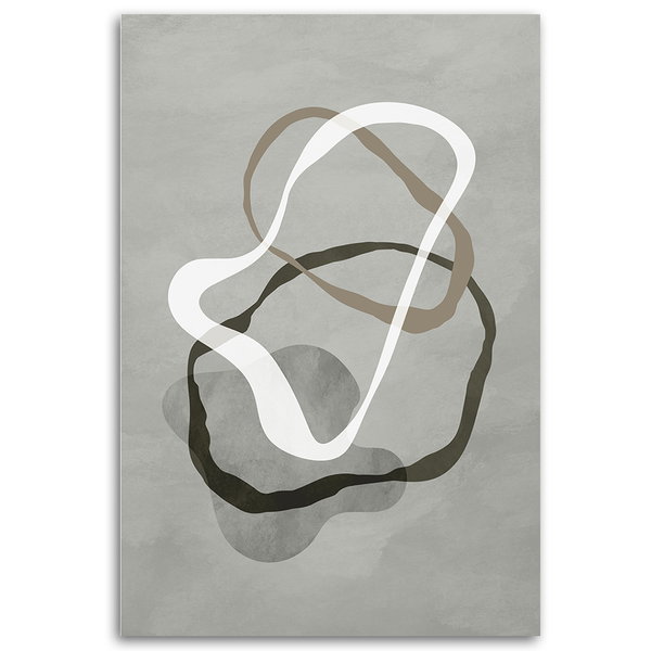 Kunstdruck auf Leinwand 'Gray Line and Shapes'