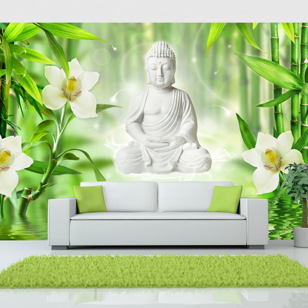 Zelfklevend behang 'Buddha and nature'