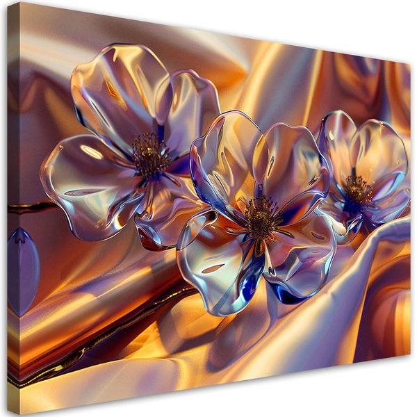 Kunstdruck auf Leinwand 'Golden Prism Blossoms 2'
