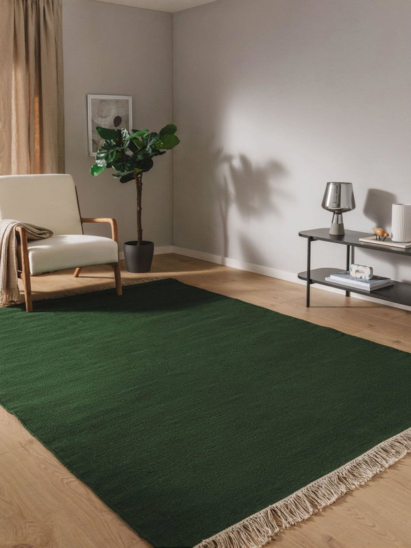 Design Wollteppich Liv Grün