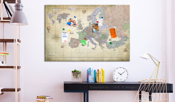 Stampa artistica su tela 'Map of Europe Wide'
