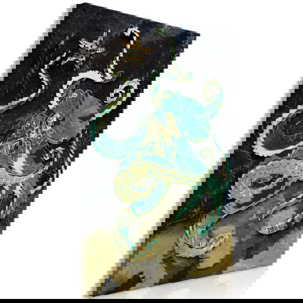 Art print on canvas 'Marble Octopus Vertical'