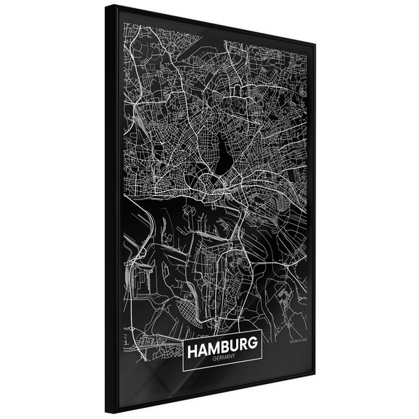 Poster 'City Map: Hamburg (Dark)'