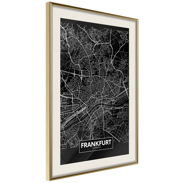 Poster 'City Map: Frankfurt (Dark)'