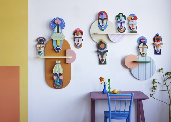 Wanddeko Papier 'Geometrisches Gesicht'