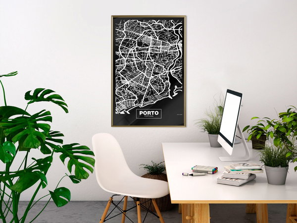 Poster 'City Map: Porto (Dark)'