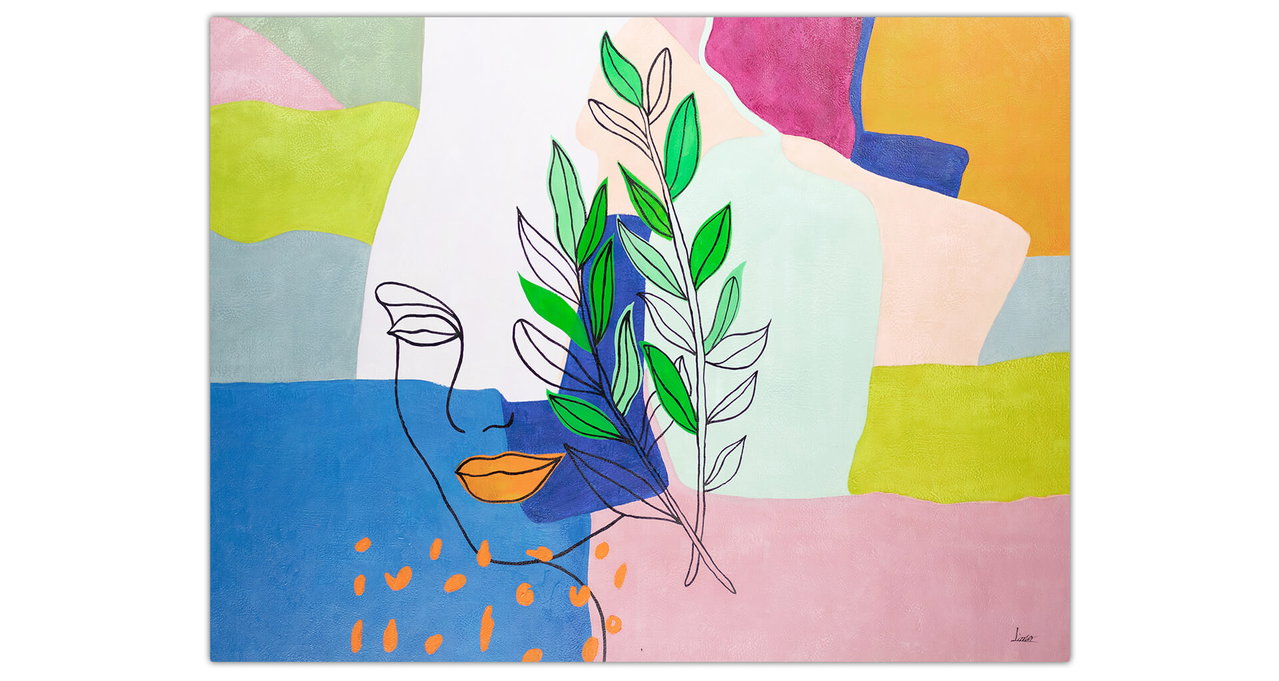 XXL Olieverf schilderijen 'Picasso's Athena' | Handgeschilderd unicum in de ruimte.