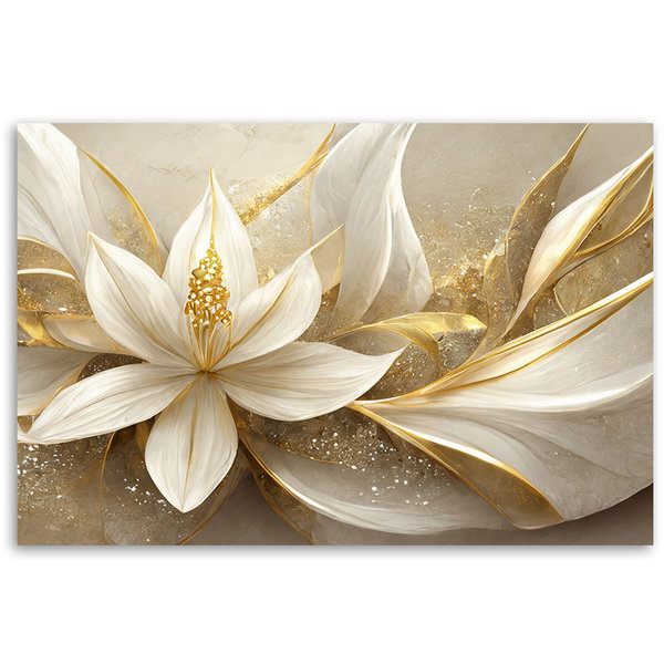 Kunstdruck auf Leinwand 'Golden Petal Symphony 2'