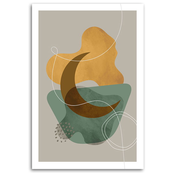 Kunstdruck auf Leinwand 'Moon and Shapes'