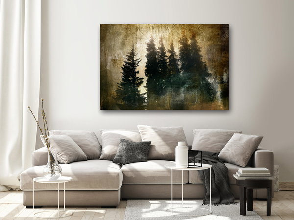 Kunstdruck auf Leinwand 'Stately Spruces Wide'