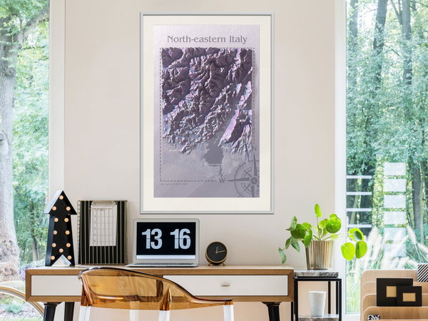 Poster 'Raised Relief Map: North-Eastern Italy'